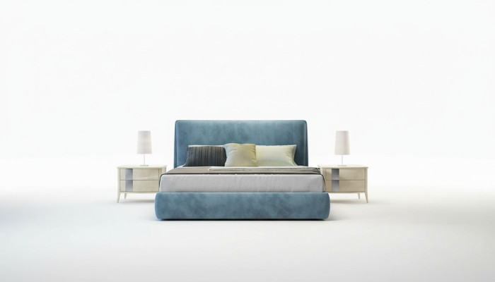 Cama de diseñador tapizada de polster de diseño de lujo cama doble de hotel habitación de dormir