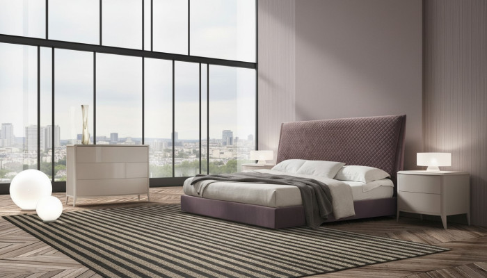 Cama Camas Cama doble Dormitorio Tapizado 180x200cm Muebles italianos