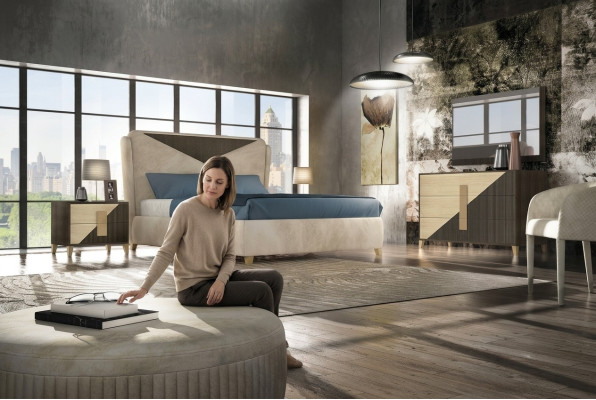 Cama camas cama doble dormitorio matrimonio tapizado diseñador camas dobles