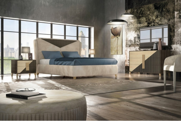 Cama camas cama doble dormitorio matrimonio tapizado diseñador camas dobles
