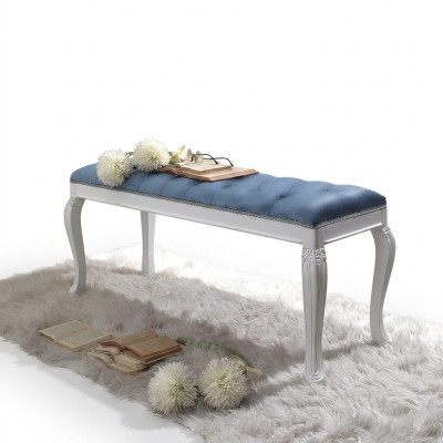 Chesterfield asiento acolchado Banco asiento Taburete Textil Tela Madera Estilo Diseño