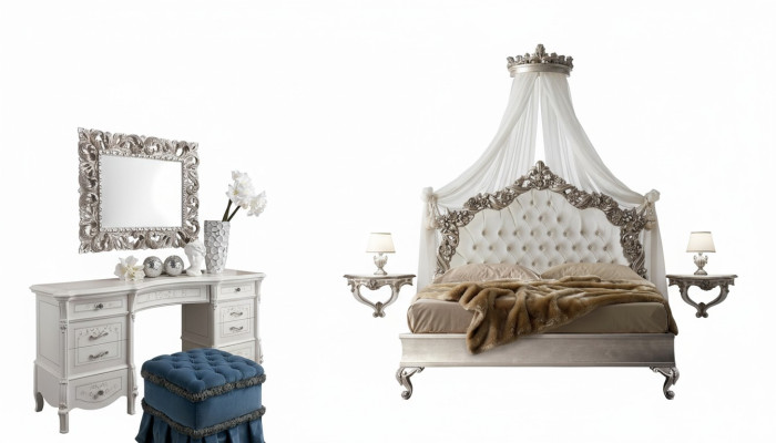 Camas Chesterfield de lujo, cama real, cama doble de hotel de palacio, cama italiana.