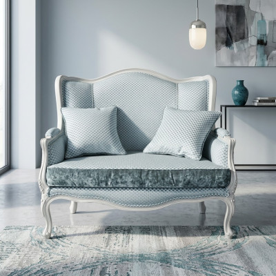 Tela de sofá de tela Sofá Diseño noble Diseñador de 2 plazas Muebles Muebles clásicos