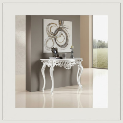 Mesa de consola de lujo de diseñador, mesas de consola de madera de diseño de plata clásico nuevo.