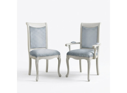 Diseño de silla para sala de estar, sillas de comedor de madera tapizadas con reposabrazos estilo Barroco Rococó.
