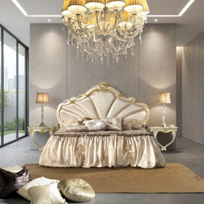 Marco de cama clásico - Cama doble 180x200 cm - Barroco Rococó italiano.