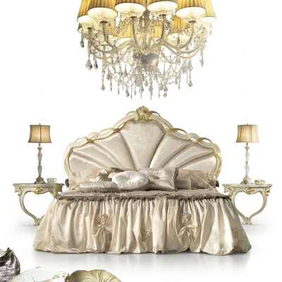 Marco de cama clásico - Cama doble 180x200 cm - Barroco Rococó italiano.