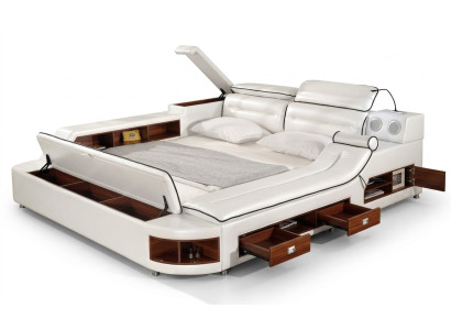 Cama de lujo de cuero de cama 180x200 cama multifunción cama de dormitorio