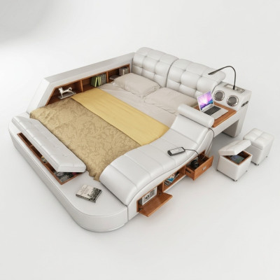Cama multifunción - caja fuerte - cama térmica - USB - sistema de sonido doble en hotel.