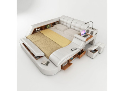 Cama multifunción - caja fuerte - cama térmica - USB - sistema de sonido doble en hotel.