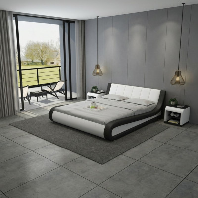 Cama Cama de cuero Cama tapizada Moderna habitación doble Cama matrimonial Camas