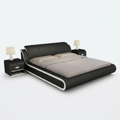 Cama de cuero diseño cama doble camas cama cuero tapizado dormitorio matrimonio