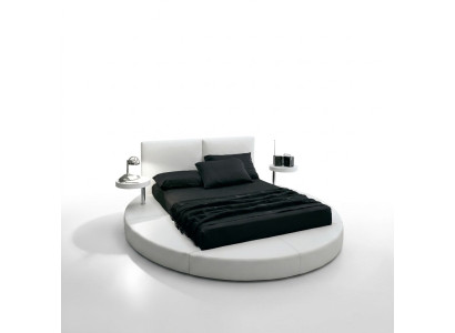 Cama redonda Camas redondas de diseño de cuero doble con marco de hotel de lujo para dormir
