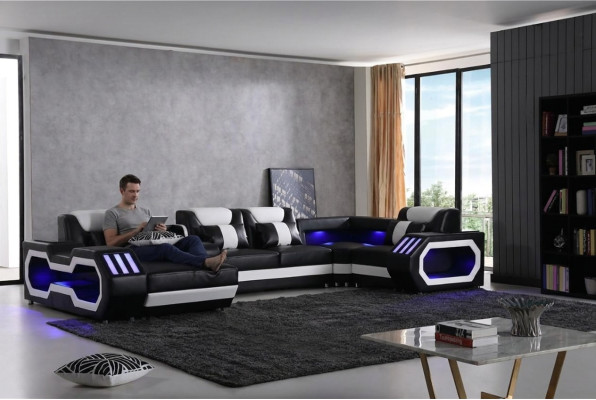 Mega gran sofá - Sistema de iluminación Nuevo sofá tapizado Couch.