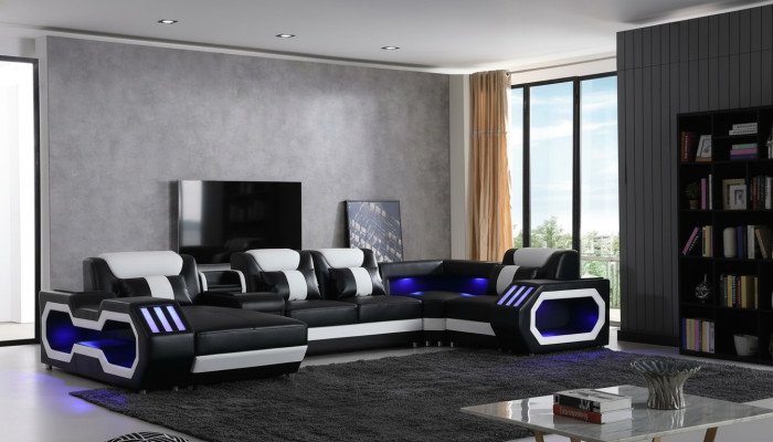 Mega gran sofá - Sistema de iluminación Nuevo sofá tapizado Couch.