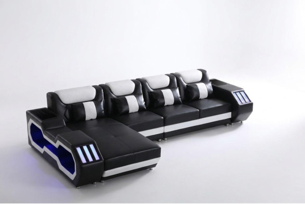 Sofá en forma de L Relax Couch con juego de luces para el salón.