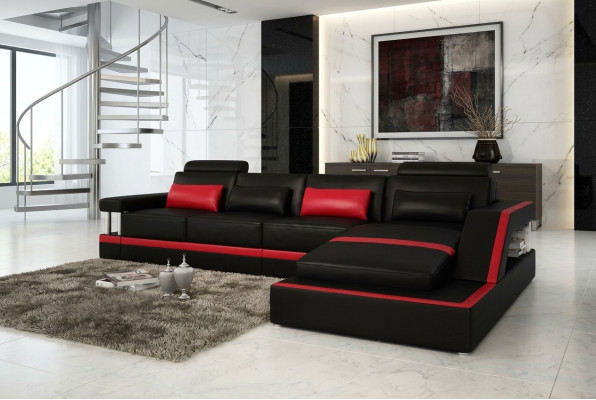Sofá de cuero Sofá Sofá Esquinero Sofa rinconera Conjunto de tapizado y asientos del salón.