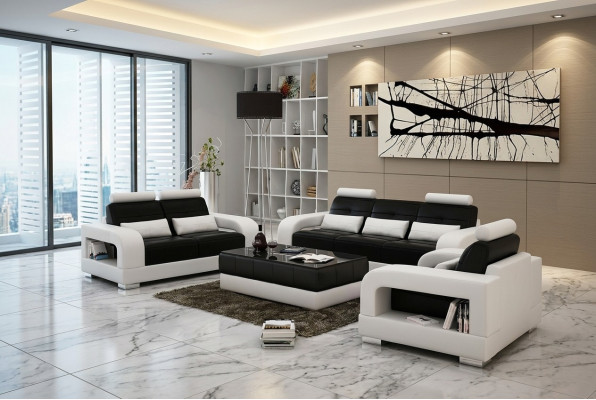 Sofá de cuero Conjunto de sofás Sofá 3+2 Conjunto de sofá Diseño Sofá moderno Conjunto de asientos del sofá