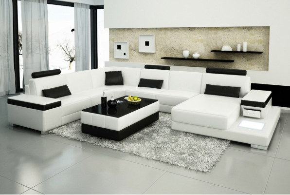 Sofá de cuero, sofá de diseñador en forma de U, sofá para la casa, sofá, decoración, sofá esquinero.