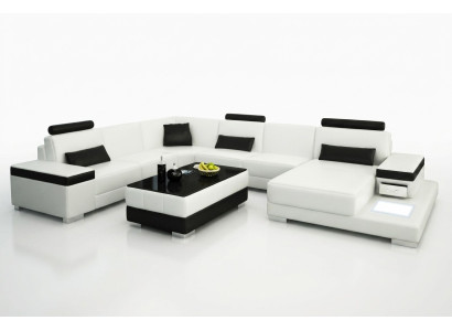 Sofá de cuero, sofá de diseñador en forma de U, sofá para la casa, sofá, decoración, sofá esquinero.
