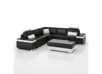 Sofá de cuero en forma de L. Conjunto de sofá acolchado de asiento de esquina sofá sofá.
