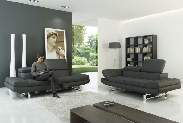 Conjunto completo de sofá 3 + 1 + 1 plazas, diseño de sala de estar del diseñador 3 piezas xlmoebel.