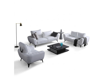Sofá de cuero Sofá conjunto de sala de estar 3+2+1 plazas Sofá juego de diseño Nuevo