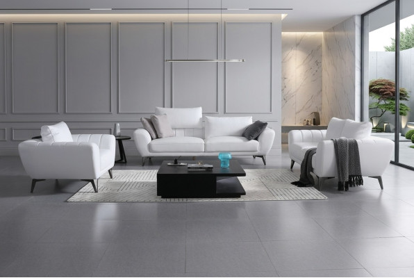 Juego completo de cuero - Sofás de diseñador elegantes, muebles para el salón.