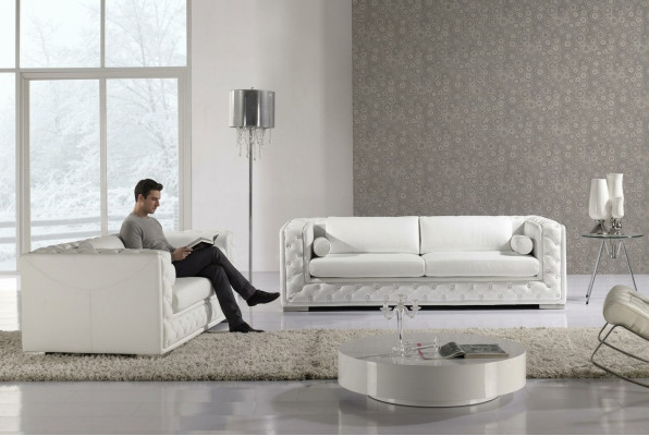 Sofá de cuero Conjunto de sofás de salón 3+2 plazas Diseño Decoración moderna Sofá