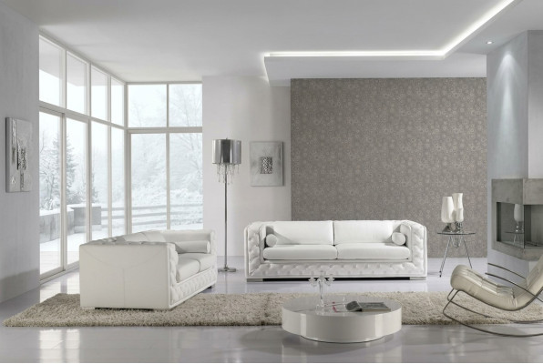 Sofá de cuero Conjunto de sofás de salón 3+2 plazas Diseño Decoración moderna Sofá
