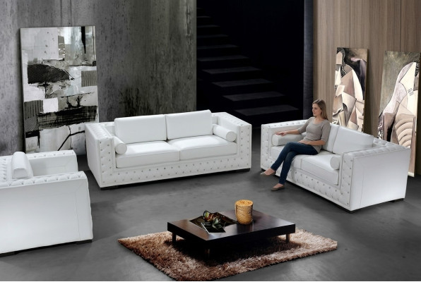 Sofá de 3 plazas + 1 plaza + 1 plaza, diseño de sofás tapizados en cuero Chesterfield.