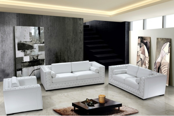 Sofá de 3 plazas + 1 plaza + 1 plaza, diseño de sofás tapizados en cuero Chesterfield.