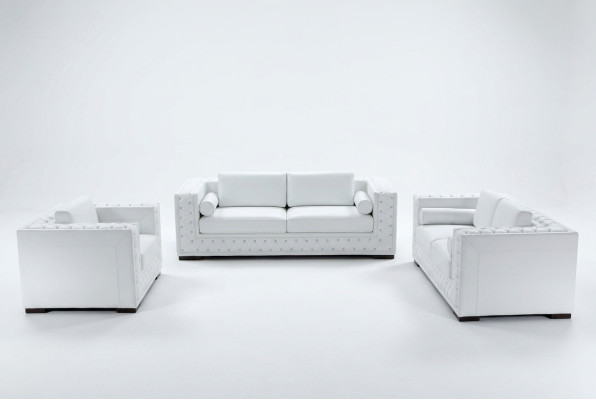 Sofá de 3 plazas + 1 plaza + 1 plaza, diseño de sofás tapizados en cuero Chesterfield.