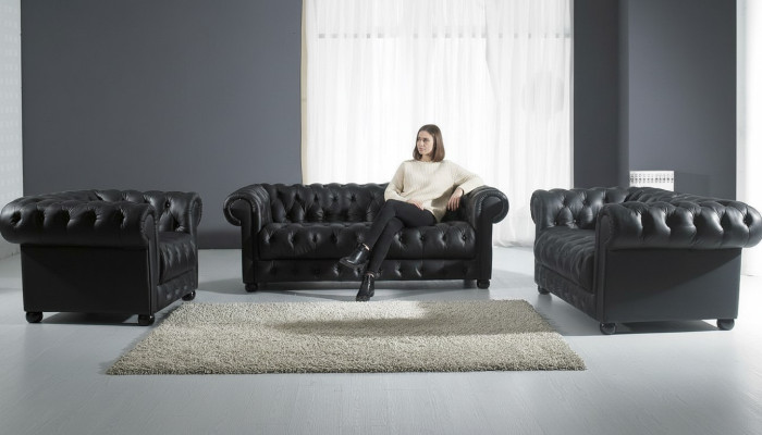 Sofá Chesterfield de 2 plazas, diseño de tapicería, juego de sofás nuevo.