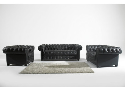 Sofá Chesterfield de 2 plazas, diseño de tapicería, juego de sofás nuevo.