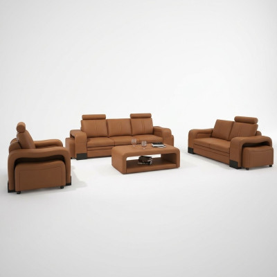 Sofá de cuero Conjunto de sofás 3+2+1 Asiento Juego de decoración Conjunto de sofás Sofá tapizado Sofá