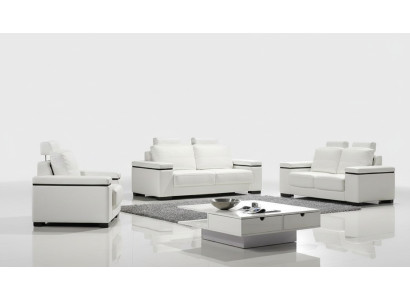 Sofá de 3+2+1 plazas, conjunto de sofás de diseño acolchados de cuero para relajarse