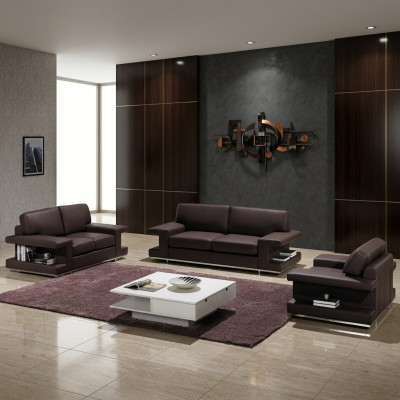 Sofá de cuero con un diseño de conjunto de sala de estar de 3+2+1 plazas, sofá moderno.