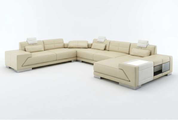 XXL GRAN Sala de estar en forma de U Sofá en esquina Sofá Mueble de tapicería.