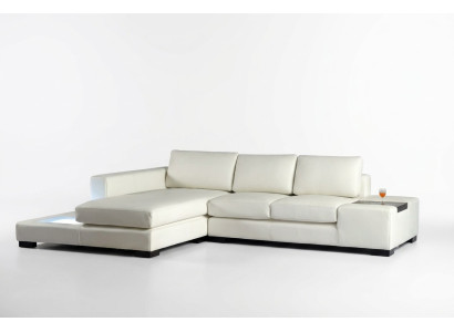 Sofá en forma de L Couch Conjunto de cojines Diseño Sofá de esquina de cuero