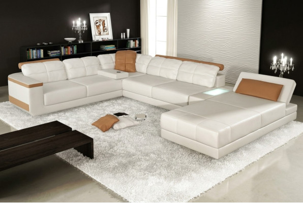 Sofá de cuero a medida sofá esquinero sofá tapizado conjunto de asientos conjunto de muebles de salón