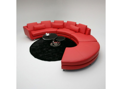 Sofá esquinero de esquina rojo, sofá redondo, conjunto de áreas de estar, sofá redondo, juego de muebles tapizados, sofás.