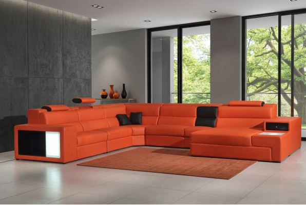 Sofá de esquina sofá de cuero Big XXL en forma de U sofá decorativo conjunto de sofá de decoración.