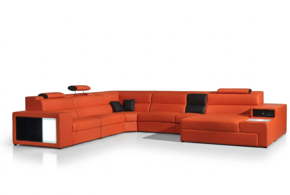 Sofá de esquina sofá de cuero Big XXL en forma de U sofá decorativo conjunto de sofá de decoración.
