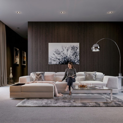 Sofá de cuero Sofá Sofá Sofá de esquina Sofá Esquina Asiento Tapicería Conjunto de asientos Decoración Salón