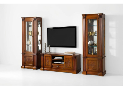 Clásico salón vitrina aparador RTV estante pared armario 3 piezas de madera maciza