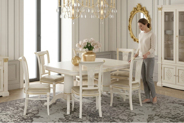 Grupo de comedor sillas mesas conjunto 4 sillas + mesa muebles madera maciza asiento acolchado nuevo
