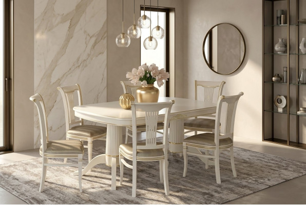 Mesa de comedor conjunto de mesa + 6 sillas silla conjunto de comedor madera maciza textil 7 piezas.