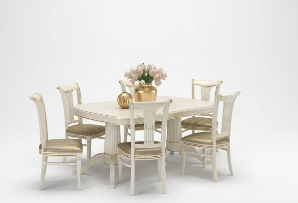 Mesa de comedor conjunto de mesa + 6 sillas silla conjunto de comedor madera maciza textil 7 piezas.