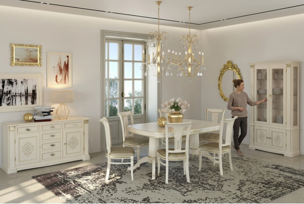 Conjunto completo Mesa de comedor + 6 sillas Conjunto de comedor Grupo de comedor Mesa de madera maciza Mesas de comedor de 9 piezas